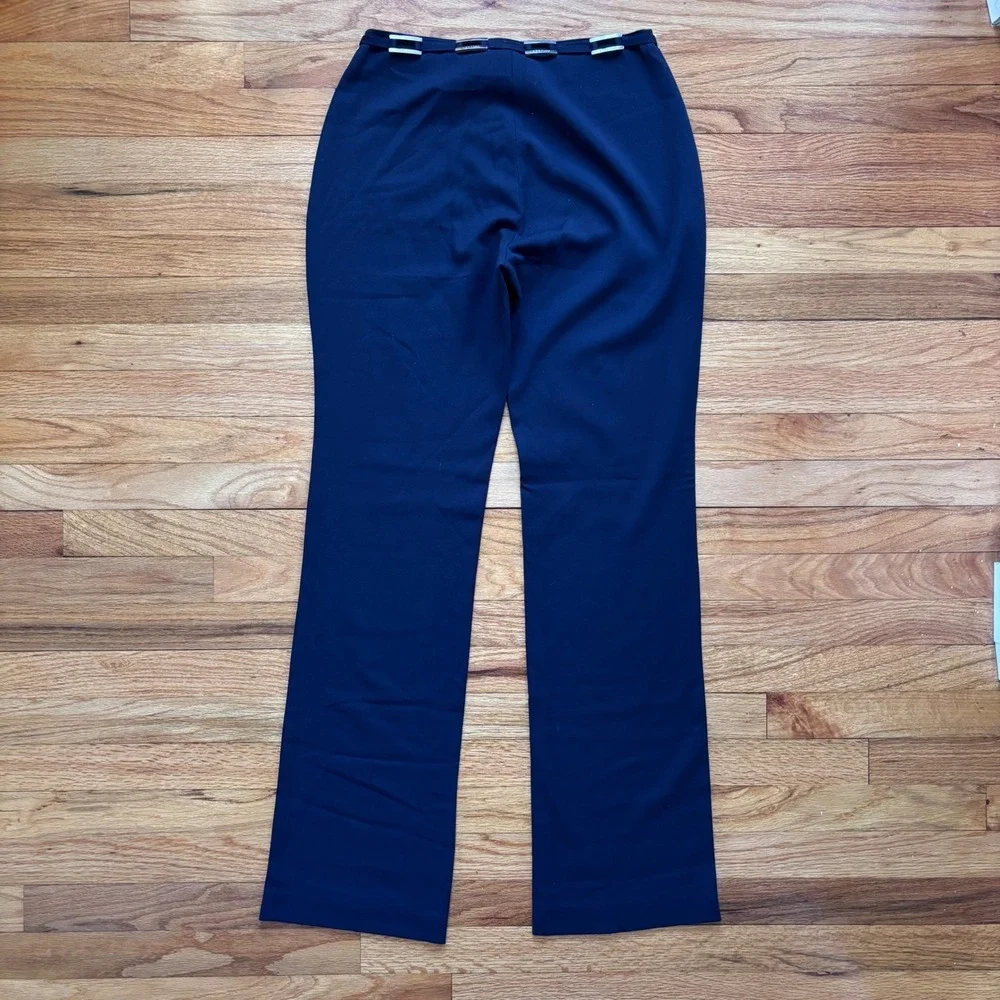 Vertigo Paris Navy Blue Flared Trousers Made in France Silver Hardware Size 10 - Picture 6 of 6